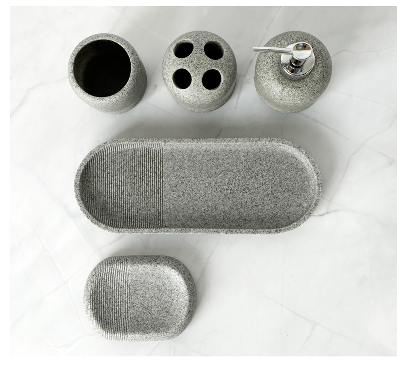 Bathroom accessories Set Soap Dispenser Toothbrush Holder Tumbler Mouthwash Cup