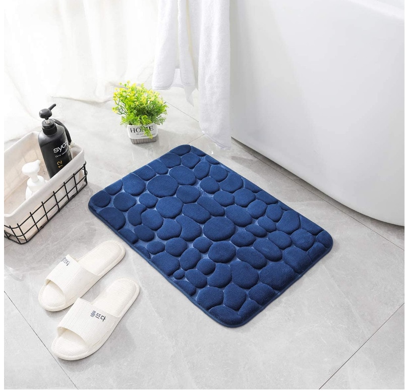 Soft Bathroom Set Non-slip Pebble Carpets Absorbent