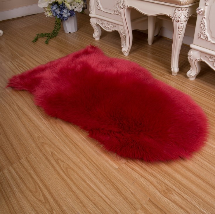 Soft Sheepskin Bedroom Carpet Long Hair