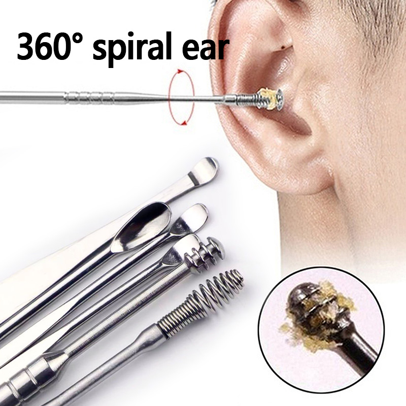6Pcs/set Ear Wax Pickers Stainless Steel Earpick Wax Remover ear cleaner