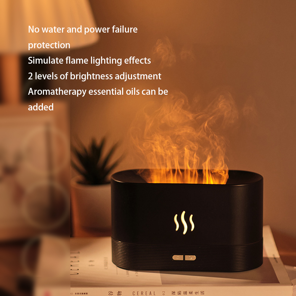 USB Simulation Flame LED Night Light With Water Tank Humidifier