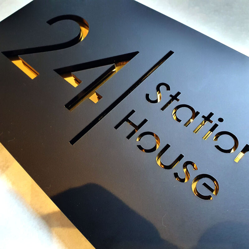 Custom Modern 3D Laser Cut House Sign Address Plaque