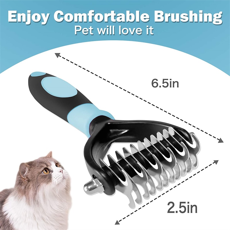 Professional Pet Deshedding Brush 2 Sided Puppy Grooming Tools