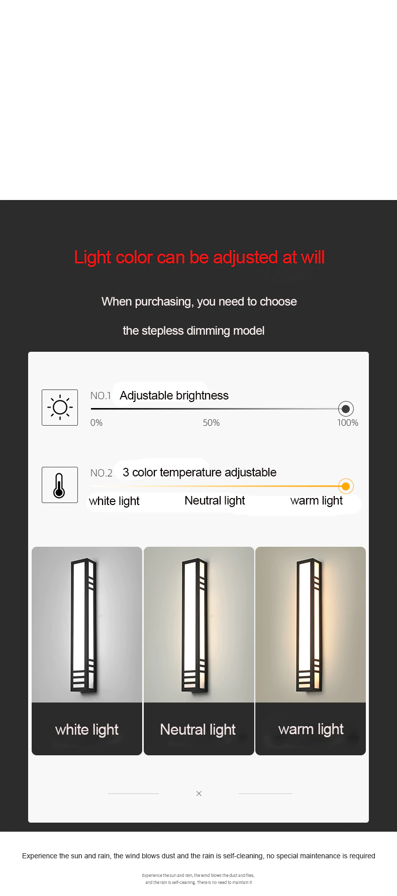 LED Outdoor Long Wall Light Waterproof IP65 Lamp 110V 220V