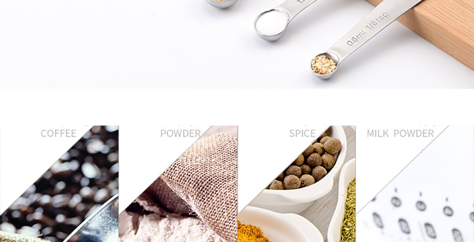 Multipurpose Food-grade Stainless Steel Measuring Spoon 6pcs/set