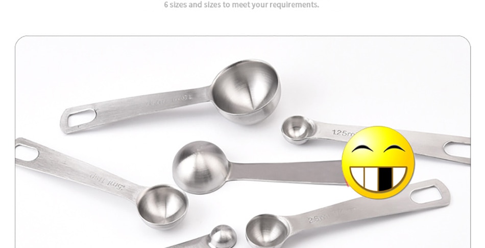 Multipurpose Food-grade Stainless Steel Measuring Spoon 6pcs/set