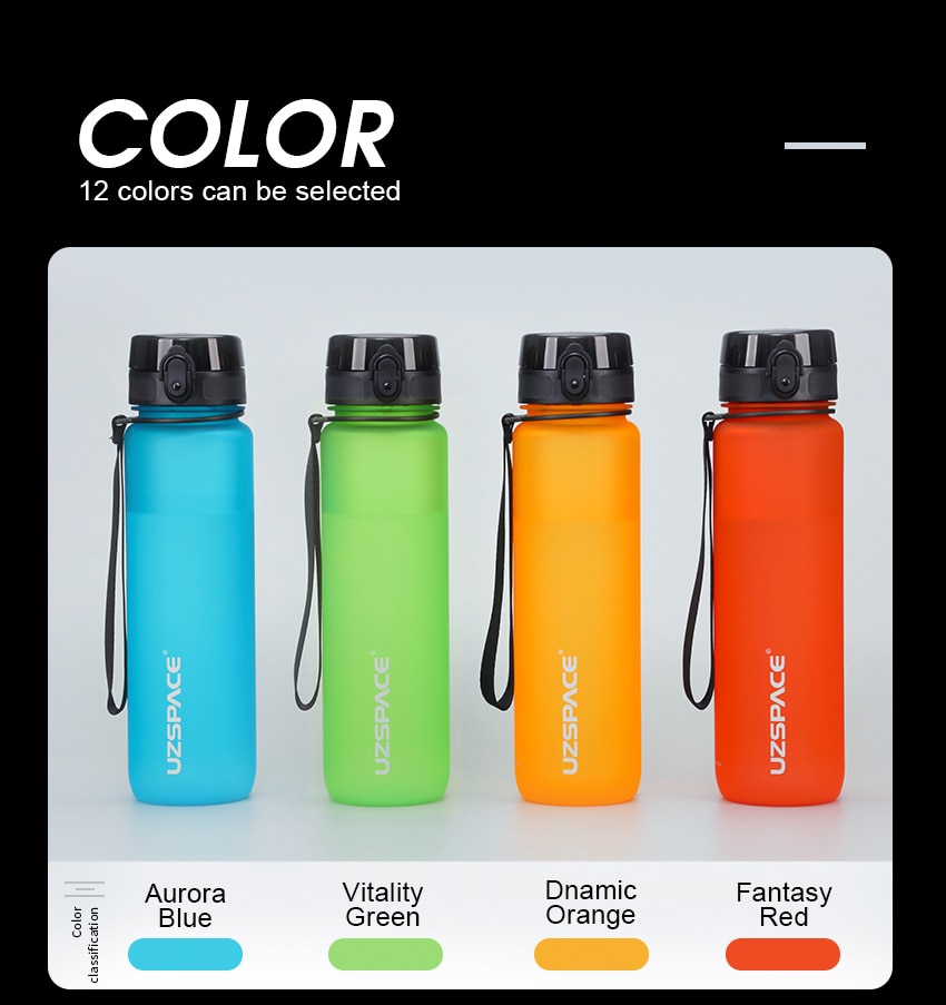 500/800/1000ml Sports Water Bottle BPA Free