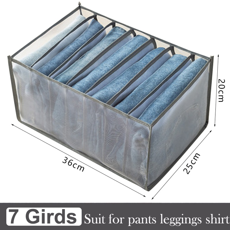 Gray 7 grids Jeans