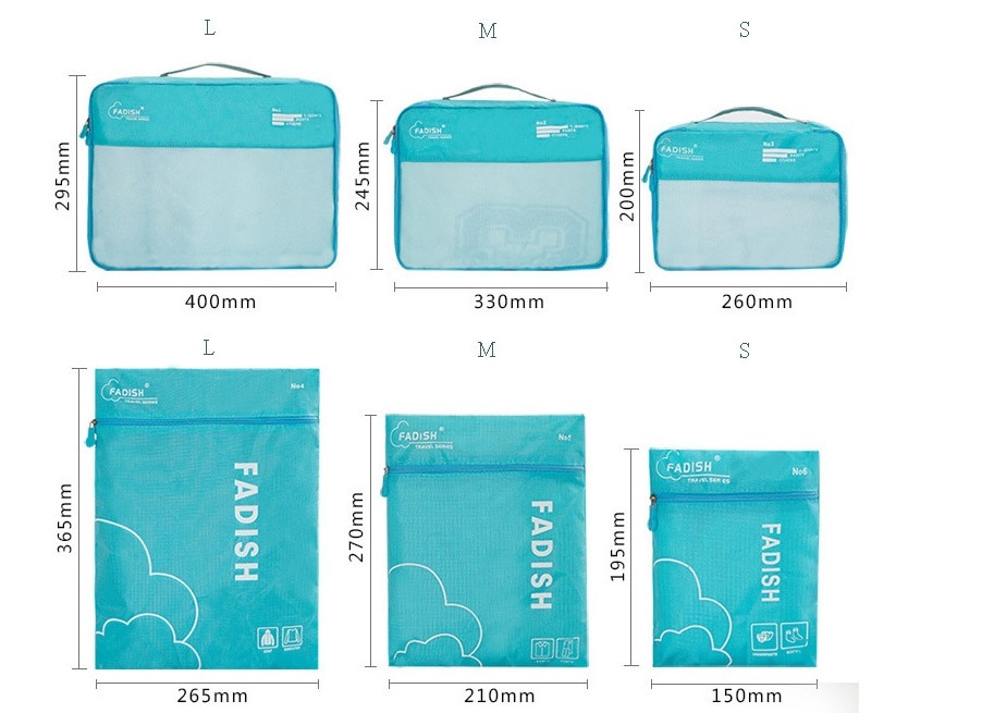 6/7 Pieces Set Travel Storage Bags Waterproof Organizer