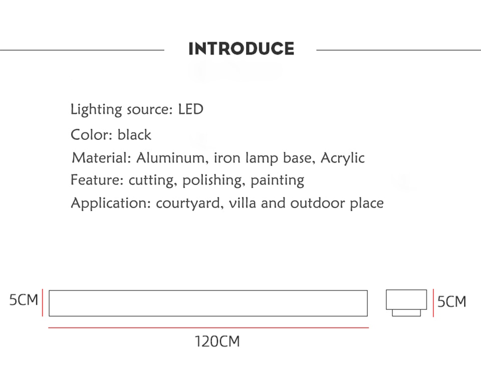 LED Outdoor Long Wall Light Waterproof IP65