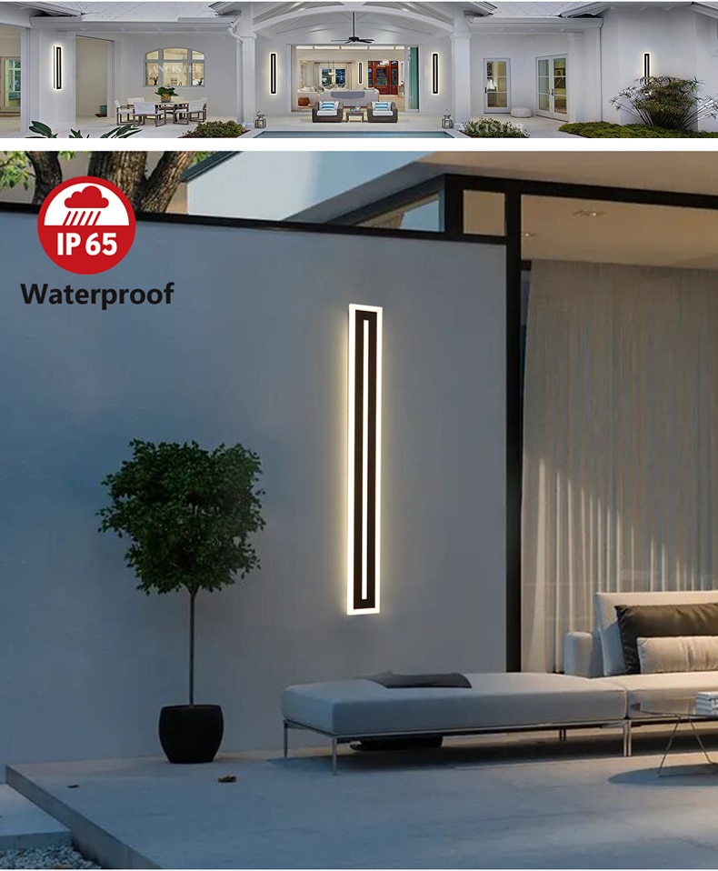 Outdoor Waterproof IP65 LED Long Strip Wall Light