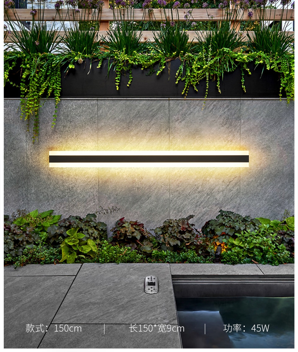 Waterproof outdoor wall lamp LED Long Wall light IP65 110V 220V