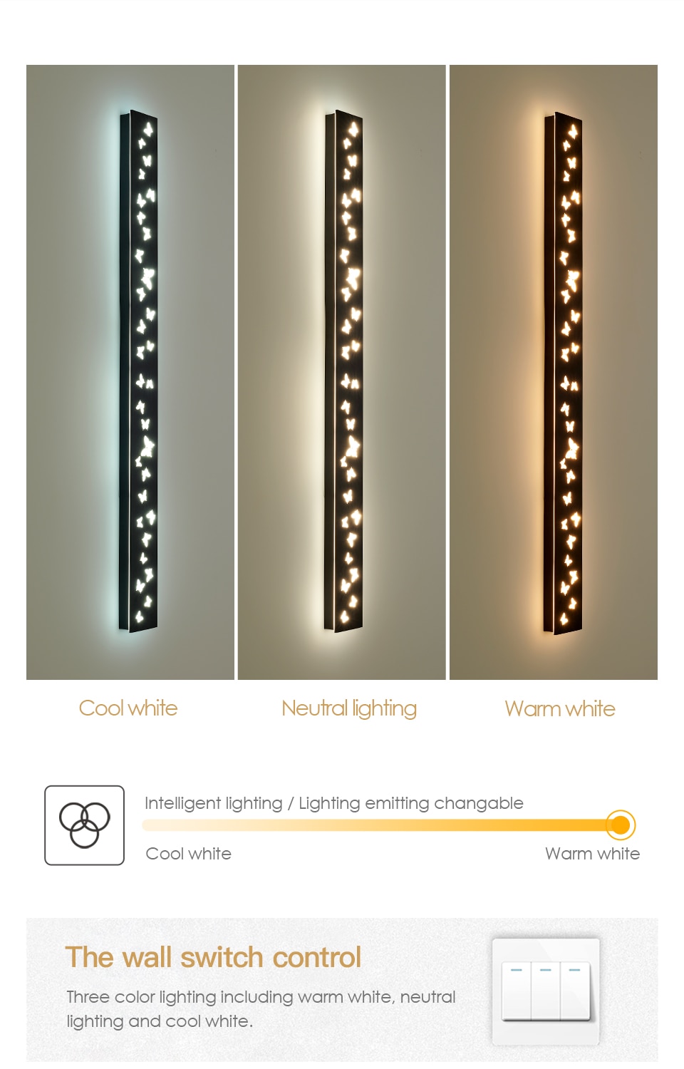 Outdoor lighting Fixture with Butterfly Pattern Wall Mount Light IP65 Waterproof