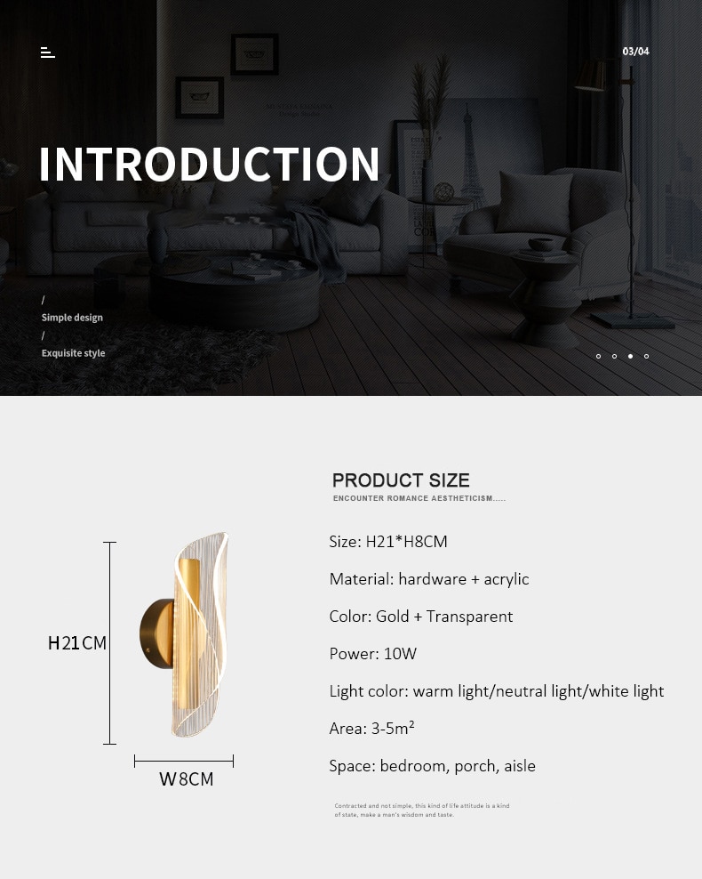 Luxury LED Wall Lights Acrylic Lamp