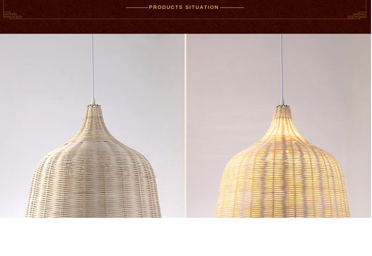 Bamboo Pendant Lamp Hand Knitted Hanging Lamps 18/19/28/30cm (bulb not included)