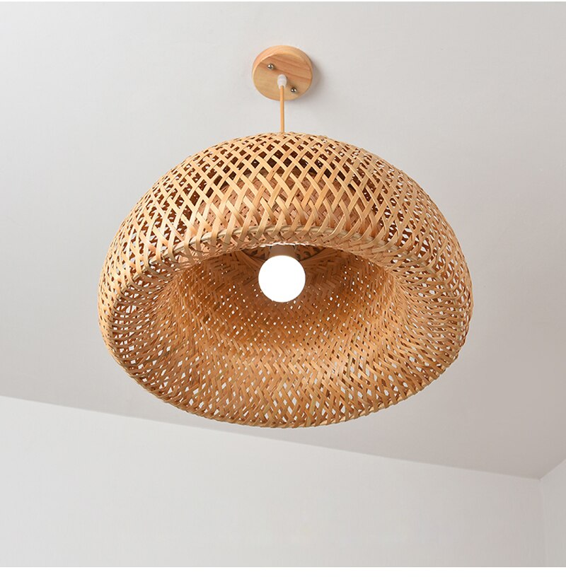 Bamboo Pendant Lamp Hand Knitted Hanging Lamps 18/19/28/30cm (bulb not included)