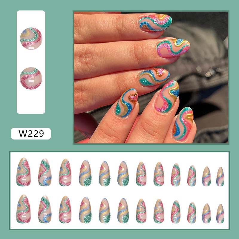 Nails With Glue-W229