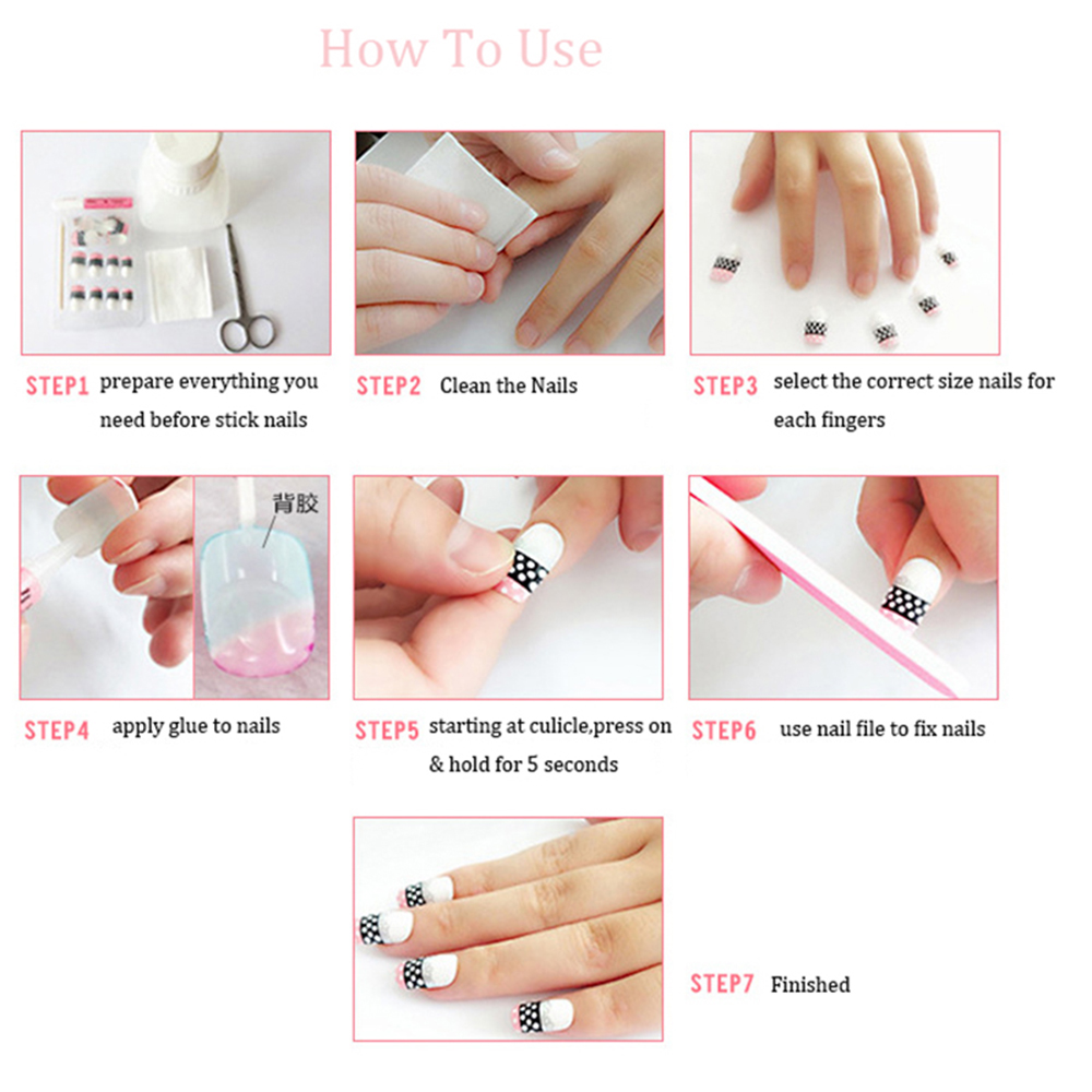 24Pcs/Set Fake Nails DIY Manicure Oval Head