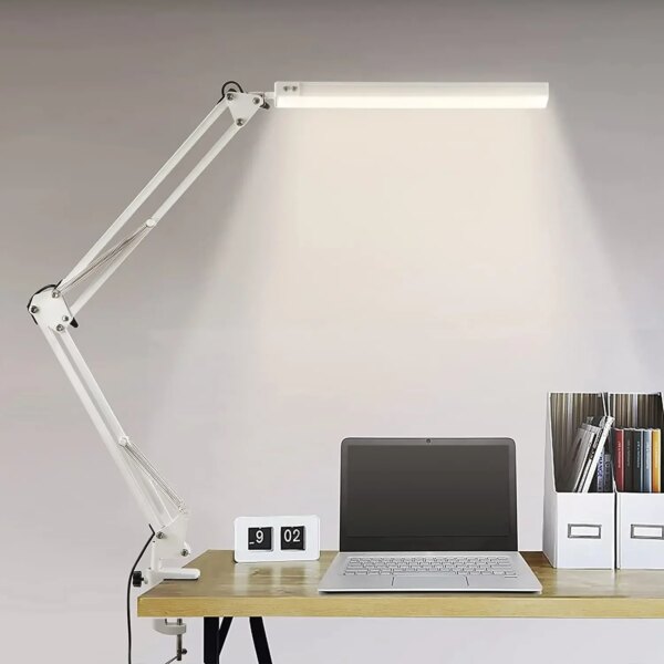 LED Desk Lamp With Clip Adjustable Brightness 3 Lighting Modes