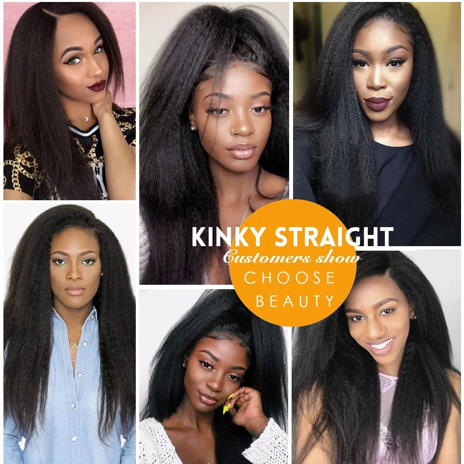 Kinky Straight 13x4 Lace Front Human Hair Wigs