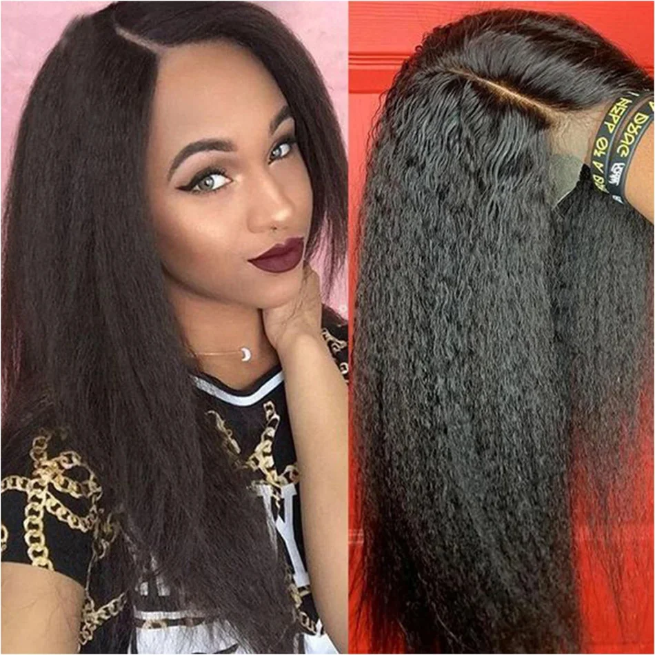 Kinky Straight 13x4 Lace Front Human Hair Wigs